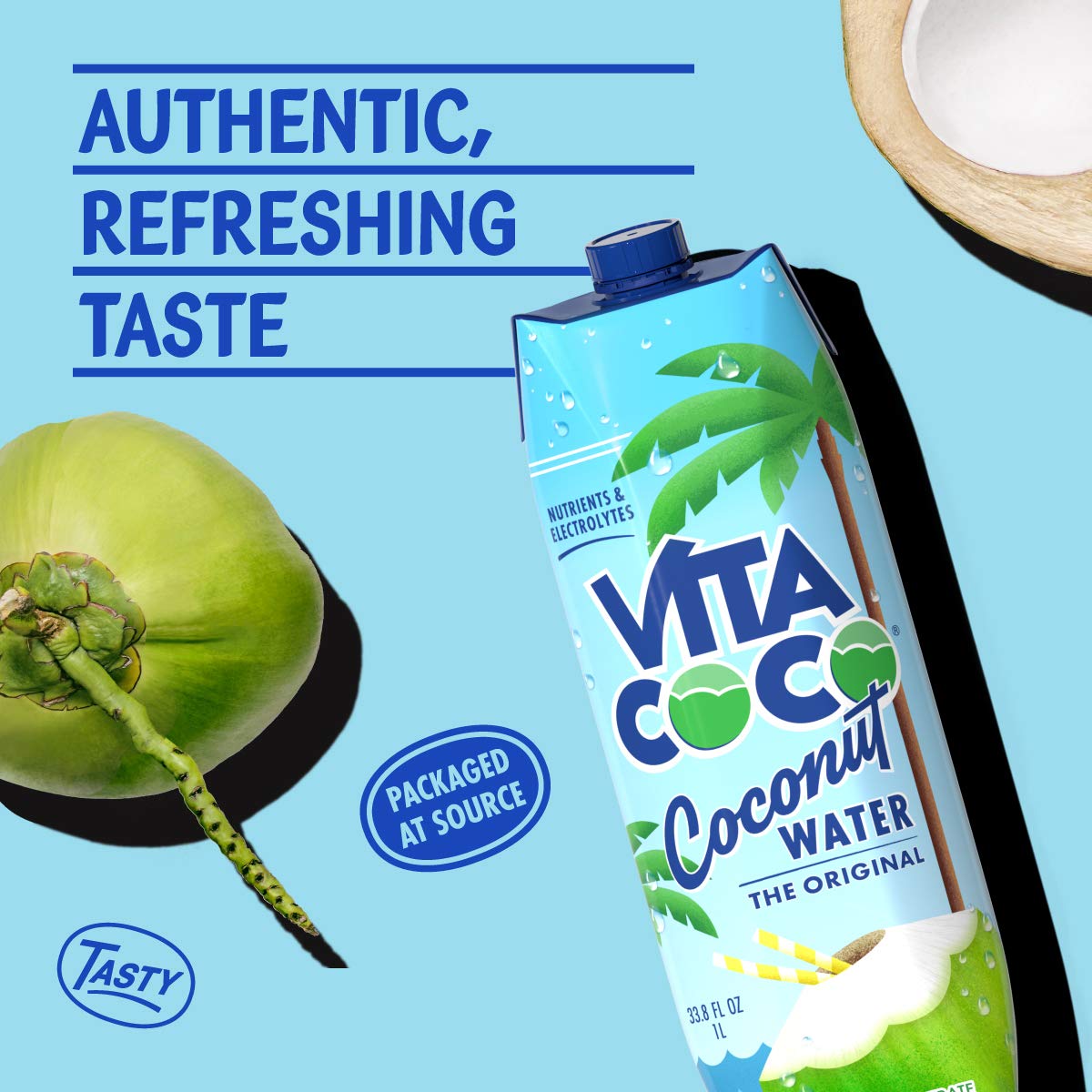 Vita Coco Coconut Water Original, 33.8 Fl Oz (Pack of 6)