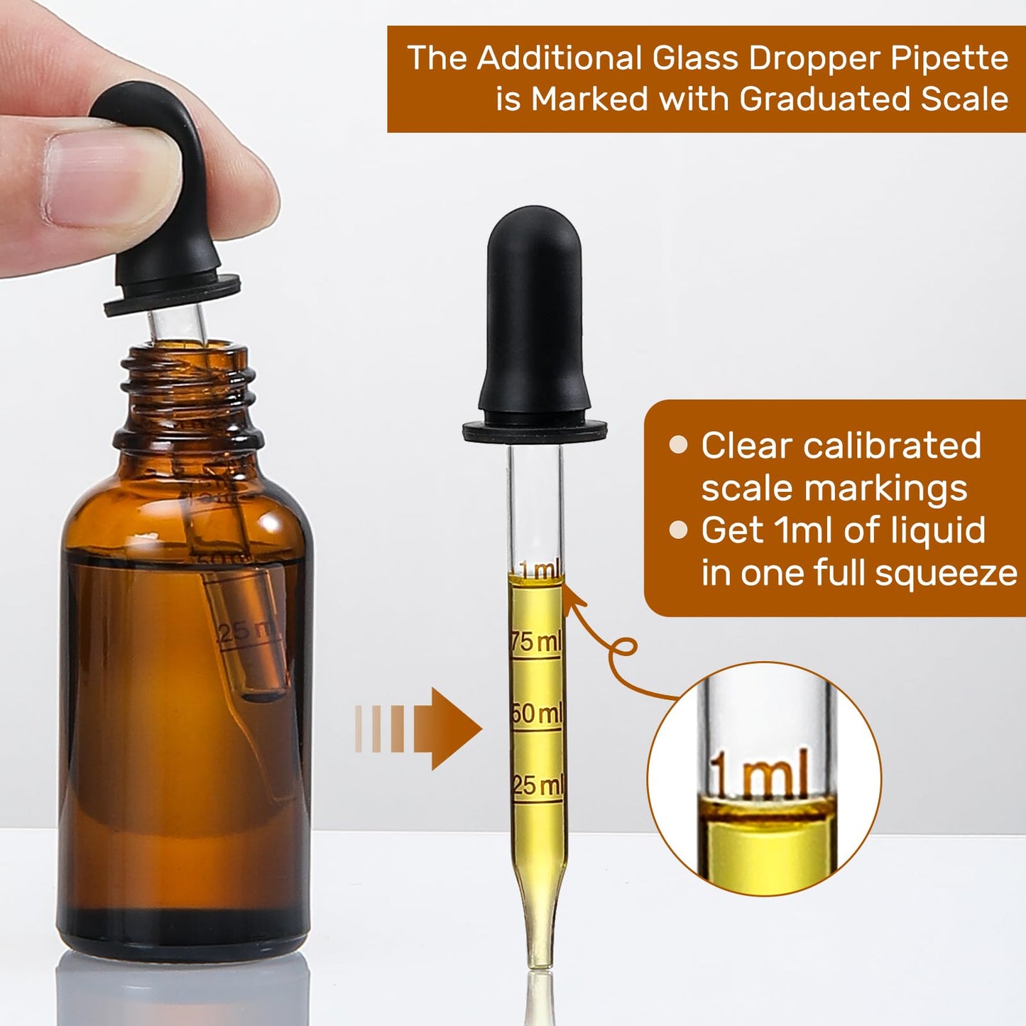 AOZITA 4 Pack, 2 oz Dropper Bottles with 1 Funnel & 4 Labels - 60ml Thick Dark Amber Glass Tincture Bottles with Eye Droppers - Leakproof Essential Oils Bottles