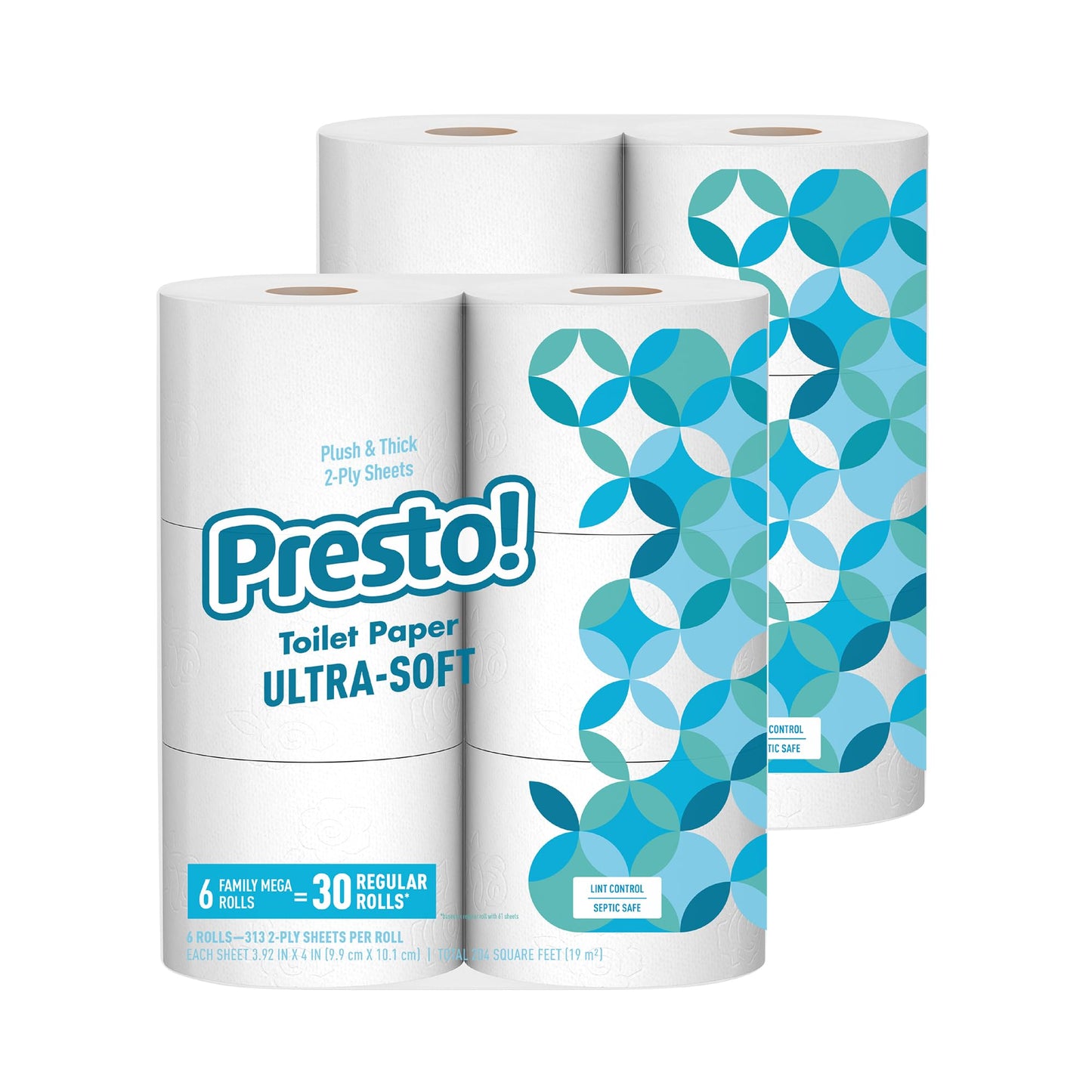 Presto! 2-Ply Ultra-Soft Toilet Paper, Unscented, White