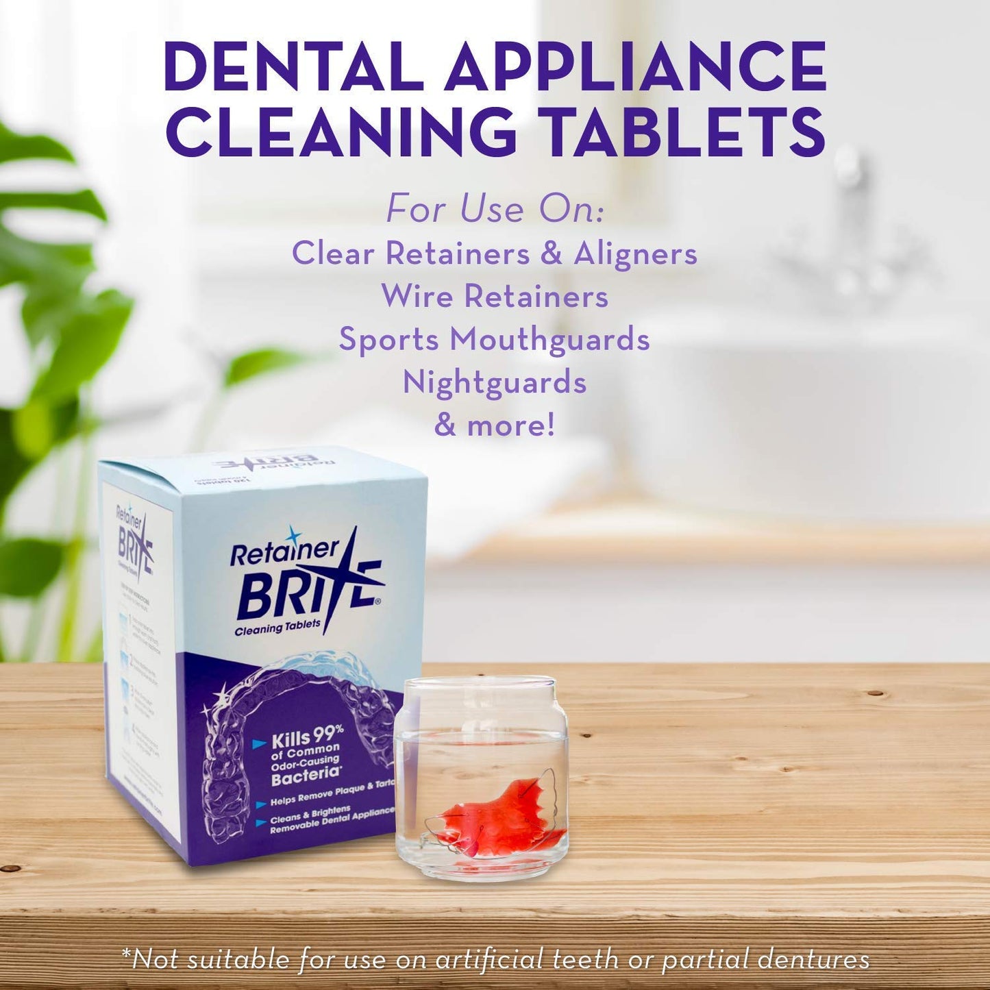 Retainer Brite - Retainer Cleaner Tablets for Invisalign, Mouth Guard Cleaner, Night Guard Cleaner and More. Cleaning Tablets for Ultrasonic Cleaners. 120 Tablets - 4 Month Supply. Made in USA