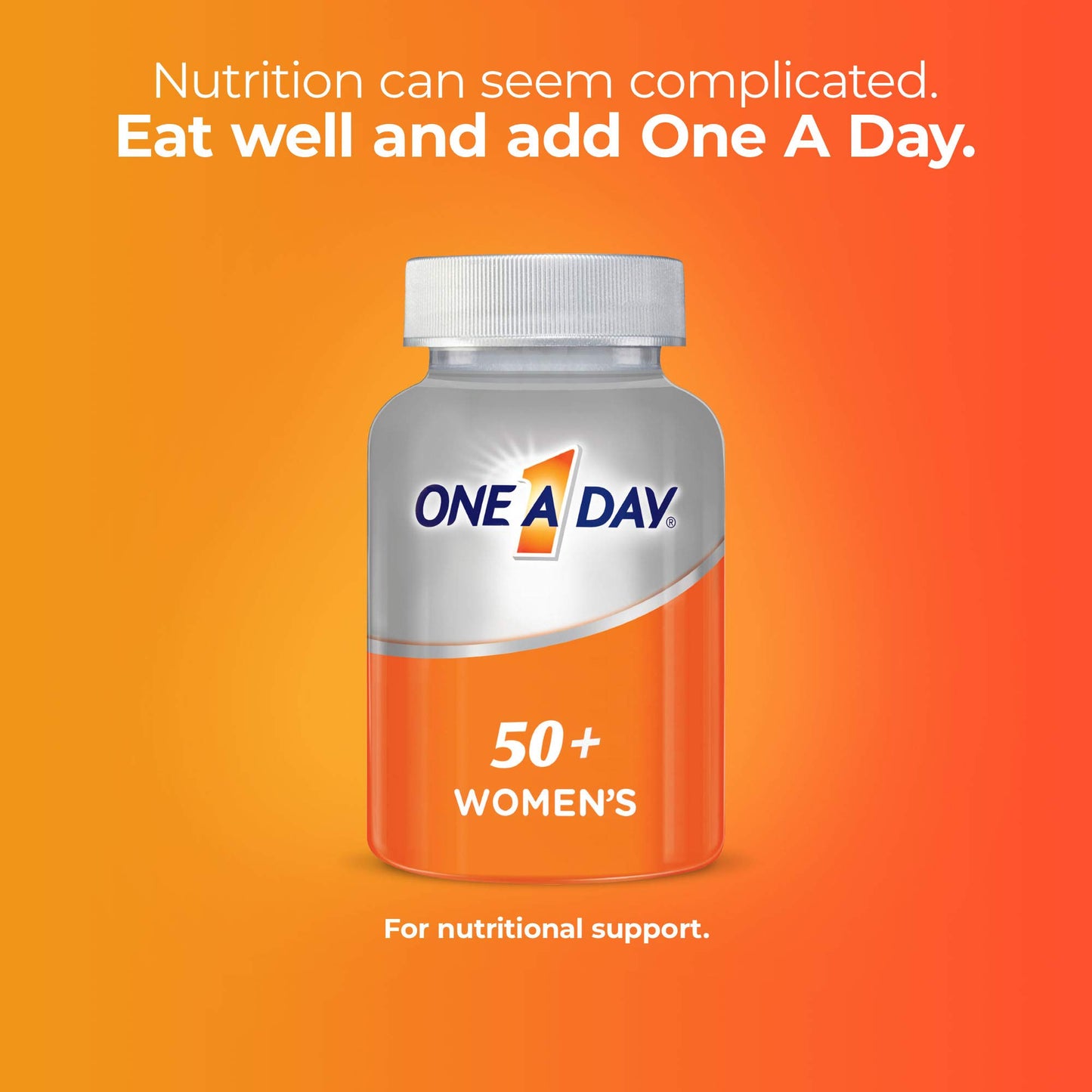 One A Day Women’s 50+ Multivitamins, Multivitamin for Women with Vitamin A, C, D, E and Zinc for Immune Health Support*, Calcium & more, 100 count