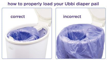 Ubbi Diaper Pail Plastic Bags, Disposable Baby Waste Bags, 3 Pack, 75 Count, 13-Gallon Bags