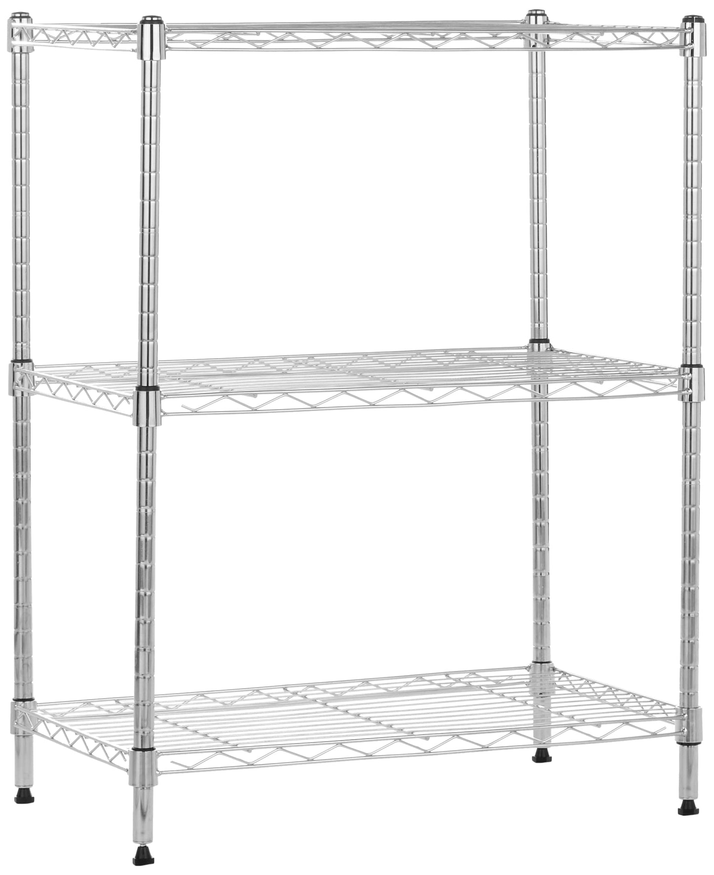 Amazon Basics 3-Shelf Adjustable, Heavy Duty Storage Shelving Unit (250 lbs loading capacity per shelf), Steel Organizer Wire Rack, 23.2"L x 13.4"W x 30"H, Black