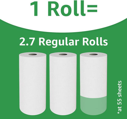 Amazon Basics 2-Ply Flex-Sheets Paper Towels, 12 Basics Rolls = 32 Regular Rolls, Everyday Value with 150 Sheets per Roll