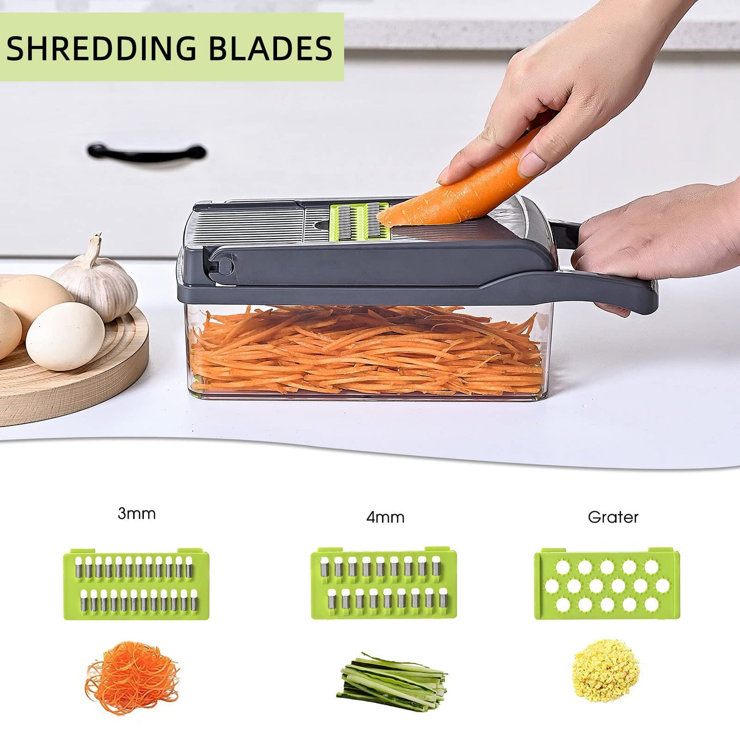 Vegetable Chopper Slicer 16-in-1 with Spice Chopper Set 7 Blades Veggie Dicer Onion Fruit Cutter