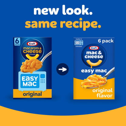 Kraft Easy Mac Original Macaroni & Cheese Microwavable Dinner (6 ct Packets)