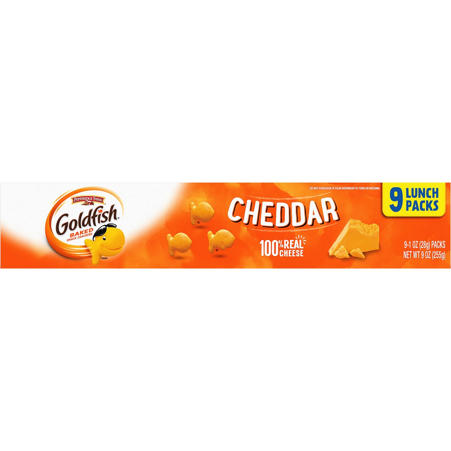 Goldfish Colors Cheddar Crackers, Snack Pack, 0.9 oz, 9 CT Multi-Pack Tray (Pack of 2)