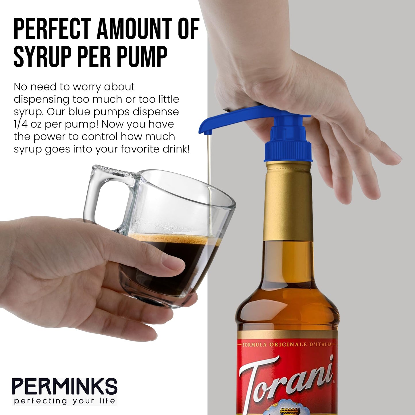 Torani and DaVinci Compatible Syrup Pumps (Set of 2)- fits bottles (25.4 oz-750ml)