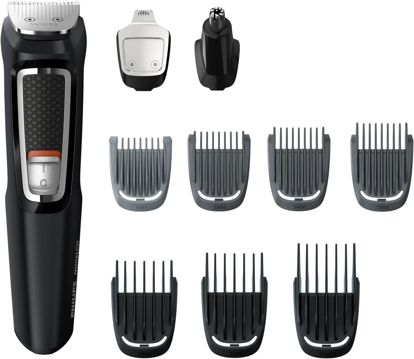 Philips Norelco Multi Groomer All-in-One Trimmer Series 3000-13 Piece Mens Grooming Kit for Beard, Face, Nose, Ear Hair Trimmer and Hair Clipper - NO Blade Oil Needed, MG3740/40