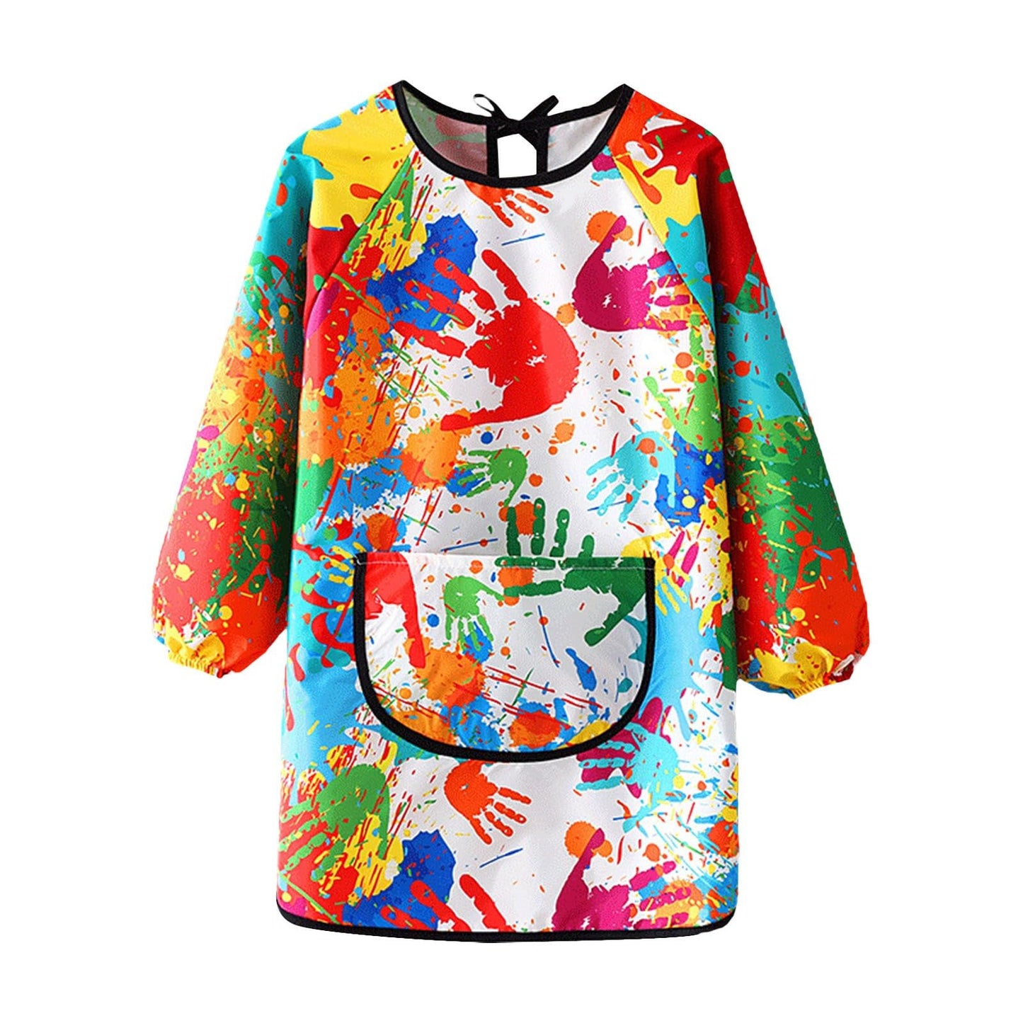 Kids Art Smocks Water Proof Painting Apron Smock Girls Boys Long Sleeve Knee Length Artist Smock Pocket