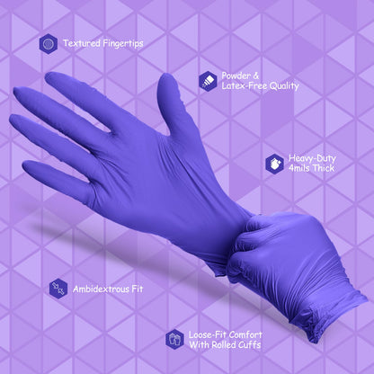 PEIPU Nitrile Gloves,Medical Exam Gloves,Disposable Cleaning Gloves,Powder Free, Latex Free,Non-Sterile Protective Gloves