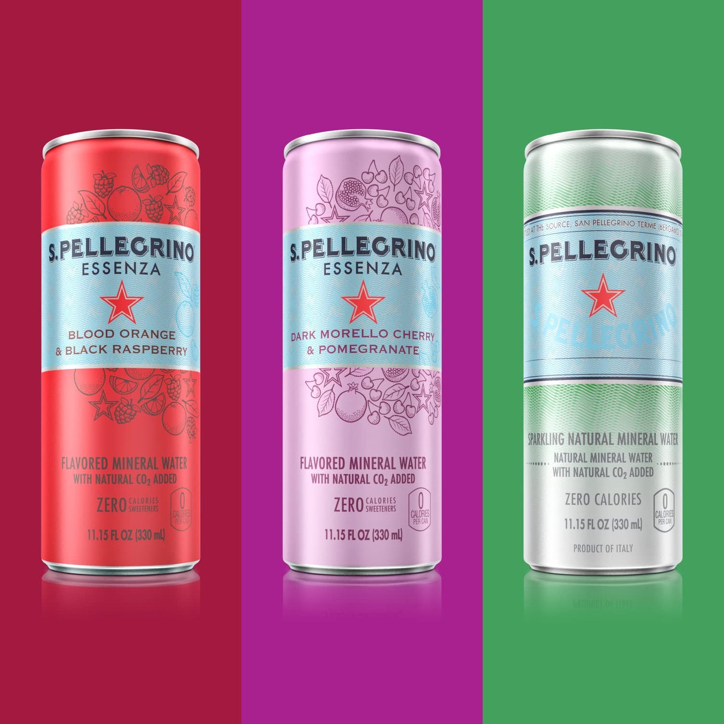 S.Pellegrino Essenza Variety pack - Blood Orange, Lemon, Dark Morello Cherry,11.15 Fl. Oz (Pack of 24)