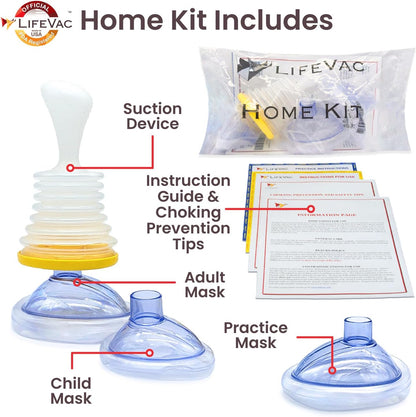 LifeVac Home Kit - Portable Suction Rescue Device, First Aid Kit for Kids and Adults, Portable Airway Suction Device for Children and Adults