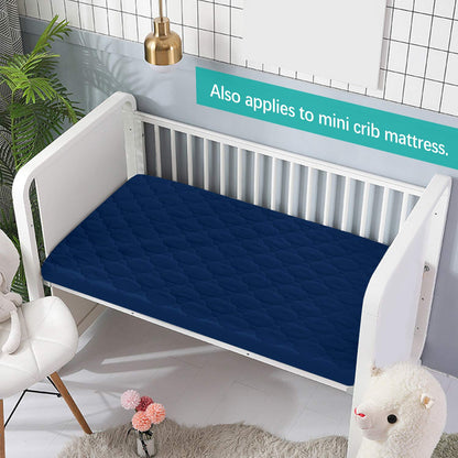 Crib Mattress Protector Sheets Fitted Waterproof Crib Mattress Pad Cover, Noiseless & Machine Wash 100% Absorbent Crib/Toddler Mattress Protector Sheet Quilted, White, 52" x 28"