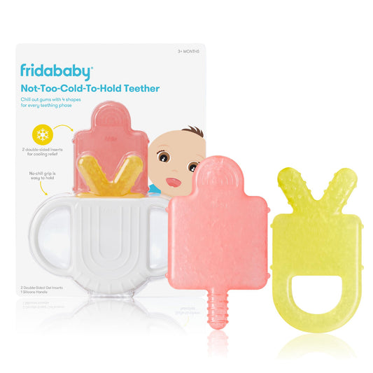 Frida Baby Teething Relief Not-Too-Cold-to-Hold Baby Teether | BPA-Free Silicone Teething Toys