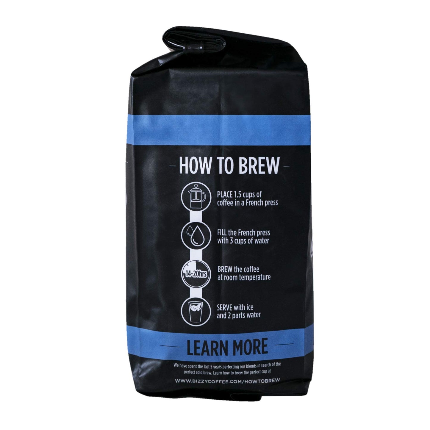 Bizzy Organic Cold Brew Coffee | Smooth & Sweet Blend | Coarse Ground Coffee | Micro Sifted | Specialty Grade | 100% Arabica | 1 LB