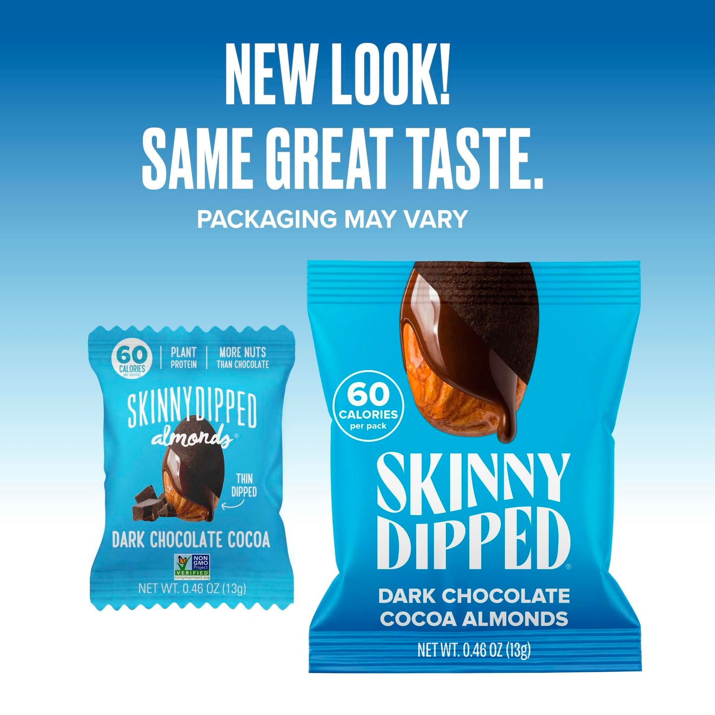 SkinnyDipped Snack Attack Minis Almond Variety Pack, Healthy Snack, Plant Protein, Gluten Free, 0.46 oz Mini Bags, Pack of 25