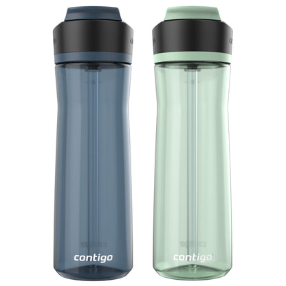 Contigo Ashland 2.0 Water Bottle with AUTOSPOUT Lid | Tritan Water Bottle, 24oz., 3 Pack, Juniper & Sake & Bubble Tea