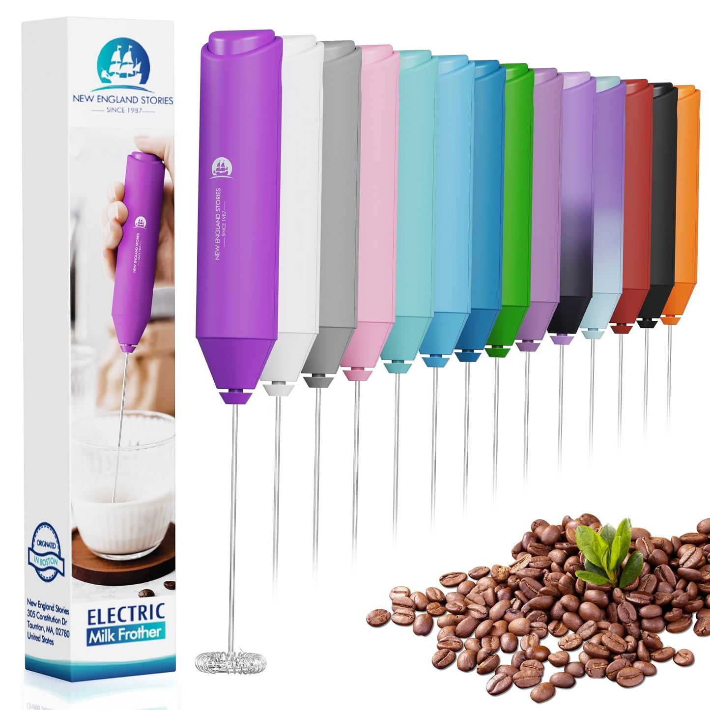 Powerful Milk Frother Handheld Foam Maker, Mini Whisk Drink Mixer for Coffee, Cappuccino, Latte, Matcha, Hot Chocolate, No Stand, Galaxy