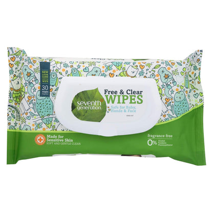 Seventh Generation Baby Wipes, Sensitive Protection with Flip Top Dispenser, White, unscented, 72 Count (Pack of 7) (Packaging May Vary)