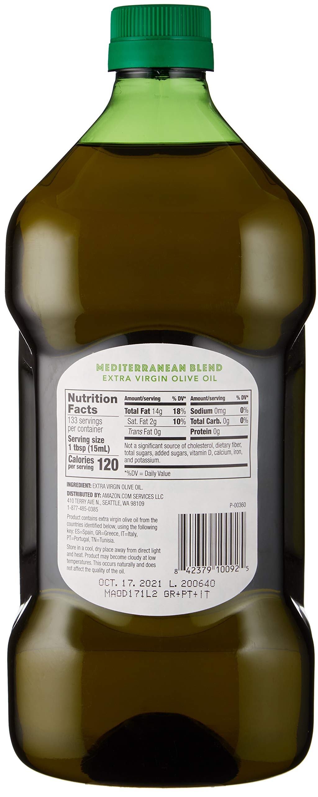 Amazon Fresh, Italian Extra Virgin Olive Oil, 16.9 Fl Oz