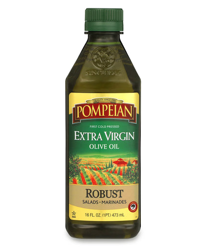 Pompeian Robust Extra Virgin Olive Oil, First Cold Pressed, Full-Bodied Flavor, Perfect for Salad Dressings & Marinades, 68 FL. OZ.