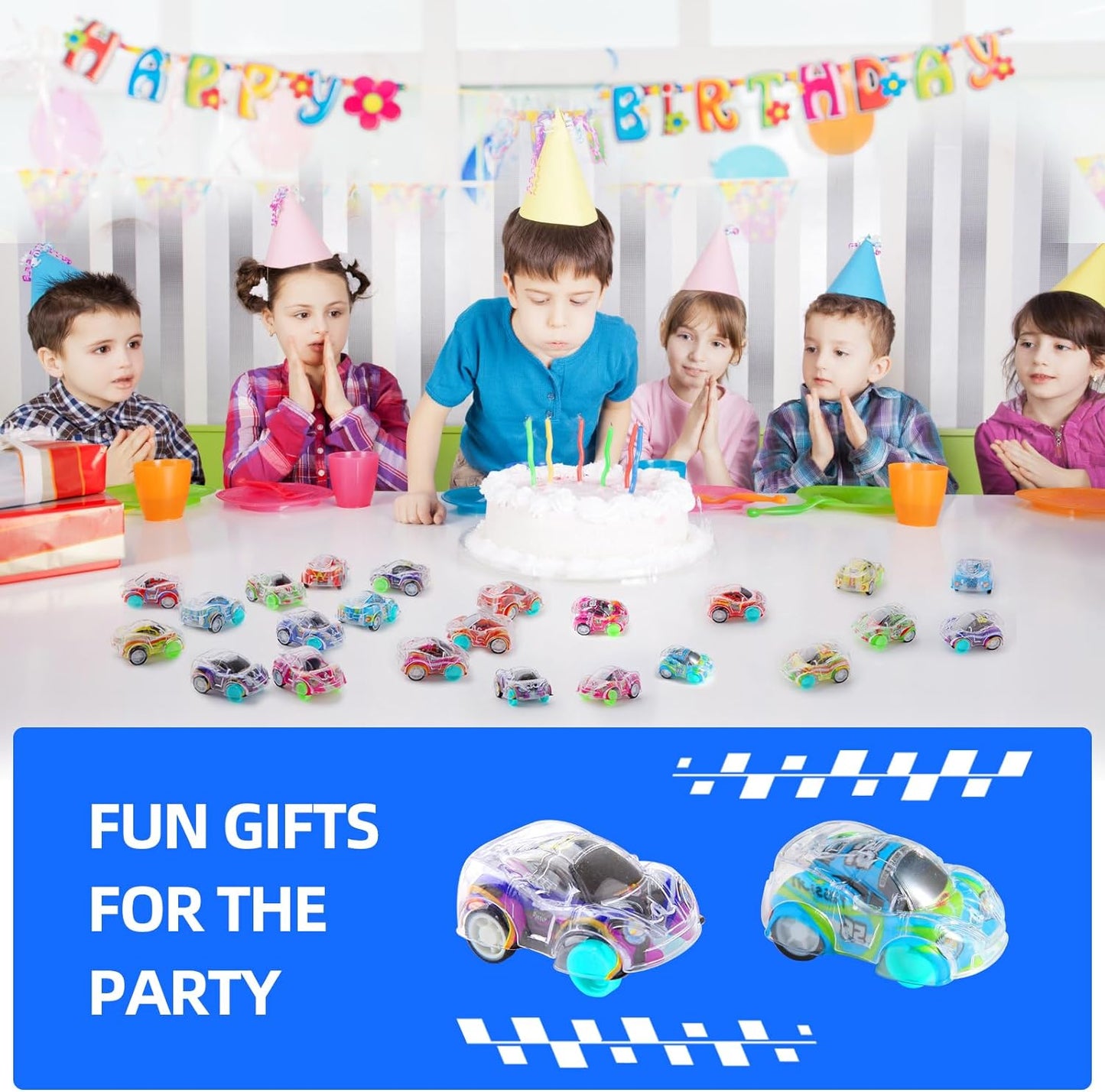 50 Pcs Mini Pull Back Cars Set, Pull Back Racing Vehicles for Kids Toddlers, Bulk Toys Party Favors Treasure Box, Classroom Prizes, Pinata Fillers,Goodie Bag Stuffers for Boys Girls