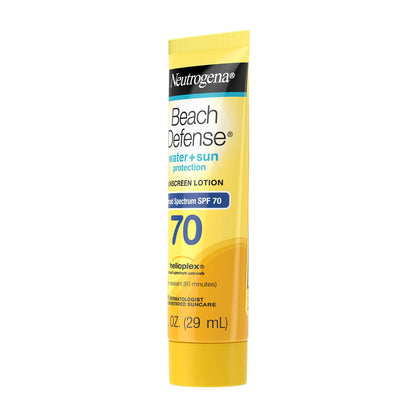 Neutrogena Beach Defense Water-Resistant Face & Body SPF 70 Sunscreen Lotion with Broad Spectrum UVA/UVB Protection, Oil-Free Fast-Absorbing Sunscreen Lotion, Oxybenzone-Free, 6.7 oz