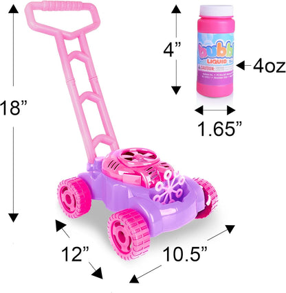 ArtCreativity Bubble Lawn Mower for Toddlers 1-3, Kids Bubble Blower Machine, Outdoor Push Gardening Summer Toys for Kids Age 1 2 3 4 5, Christmas Xmas Birthday Gifts Toys for Preschool Baby Girls