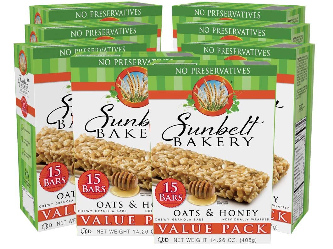 Sunbelt Bakery Oats & Honey Chewy Granola Bars, 15-1.0 OZ Bars (1 Box)