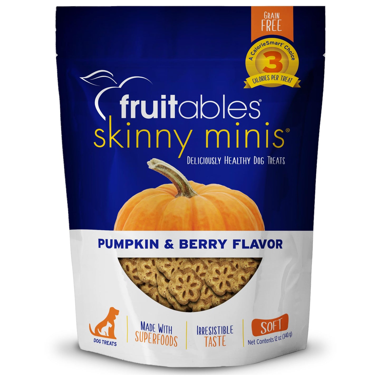 Fruitables Skinny Mini Dog Treats – Healthy Treats for Dogs – Low Calorie Training Treats – Free of Wheat, Corn and Soy – Apple Bacon – 5 Ounces