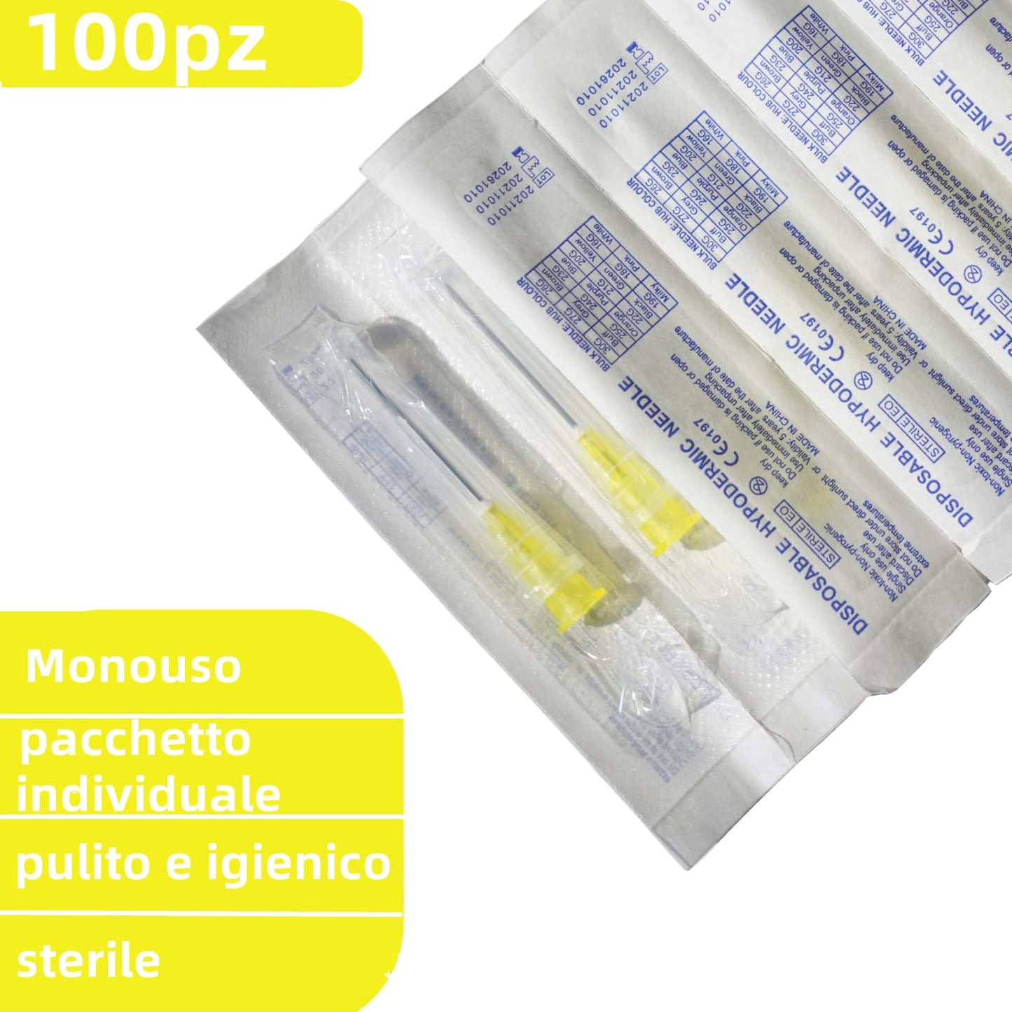 100 Pack 18Ga 1 Inch Sterile Disposable Injection Needle with Cap for Scientific and Industrial Dispensing Needl Accessories