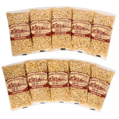 Amish Country Popcorn - Baby White (6 Pound Bag) - Small & Tender Popcorn - Old Fashioned And Delicious with Recipe Guide