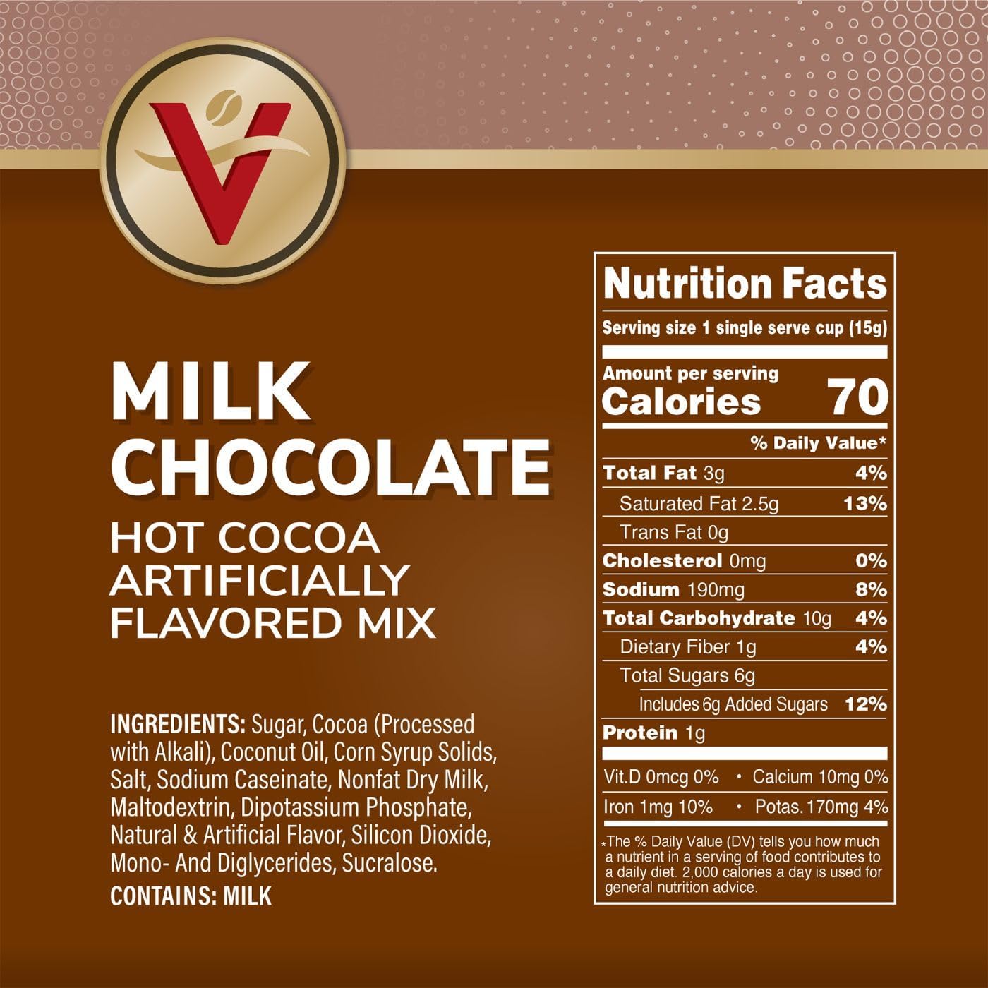 Victor Allen's Coffee Milk Chocolate Flavored Hot Cocoa Mix, 42 Count, Single Serve K-Cup Pods for Keurig K-Cup Brewers