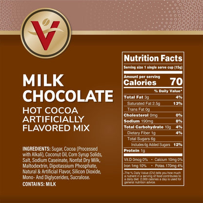 Victor Allen's Coffee Milk Chocolate Flavored Hot Cocoa Mix, 42 Count, Single Serve K-Cup Pods for Keurig K-Cup Brewers