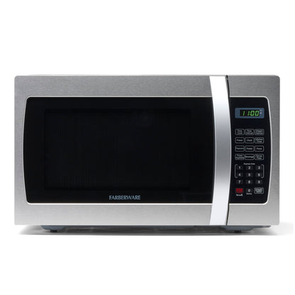 Farberware Countertop Microwave 700 Watts, 0.7 Cu. Ft. - Microwave Oven With LED Lighting and Child Lock - Perfect for Apartments and Dorms - Easy Clean Stainless Steel