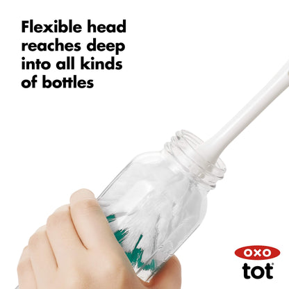 OXO Tot Bottle Brush with Nipple Cleaner and Stand - Gray