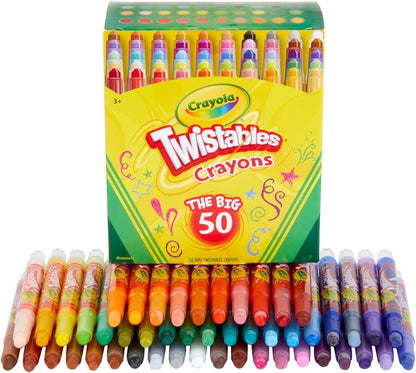 Crayola Mini Twistables Crayons (50ct), Kids Art Supplies for Back to School, Coloring Set, Toddler Crayons for Coloring Books