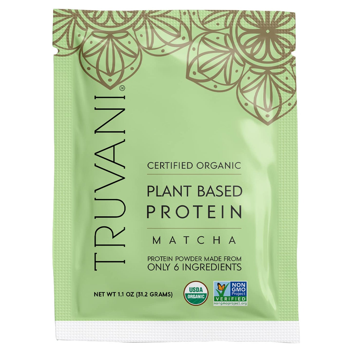 Truvani Vegan Pea Protein Powder | Banana Cinnamon | 20g Organic Plant Based Protein | 1 Serving | Keto | Gluten & Dairy Free | Low Carb | No Added Sugar