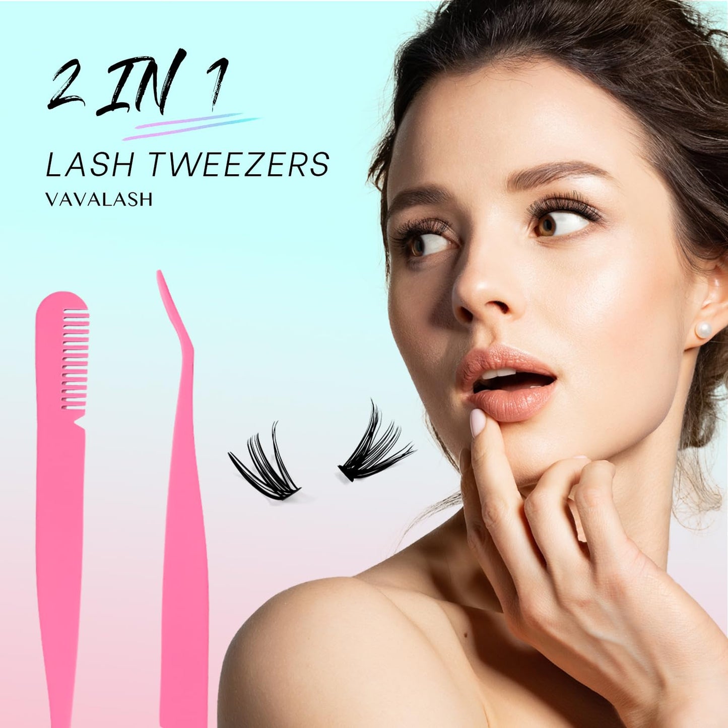 VAVALASH DIY Lash Extension Kit 280 Clusters Individual Lashes Kit 30D 40D 0.07D-10-16mm Lash Clusters, Lash Bond and Seal, Lash Tweezer for DIY Eyelash Extension at Home（Kit-30D+40D-0.07D-10-16MIX）