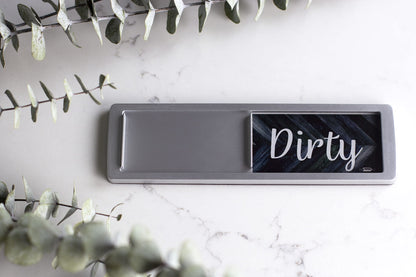 Dishwasher Magnet Clean Dirty Sign, Strong Universal Dirty Clean Dishwasher Magnet Indicator for Kitchen Organization, Slide Rustic Farmhouse Black and White Wood