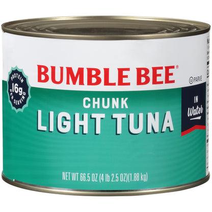 Bumble Bee Chunk Light Tuna In Water, 5 oz Cans (Pack of 24) - Wild Caught Skipjack Tuna - 23g Protein Per Serving - MSC Certified Sustainable Seafood, Non-GMO, Gluten Free, Kosher