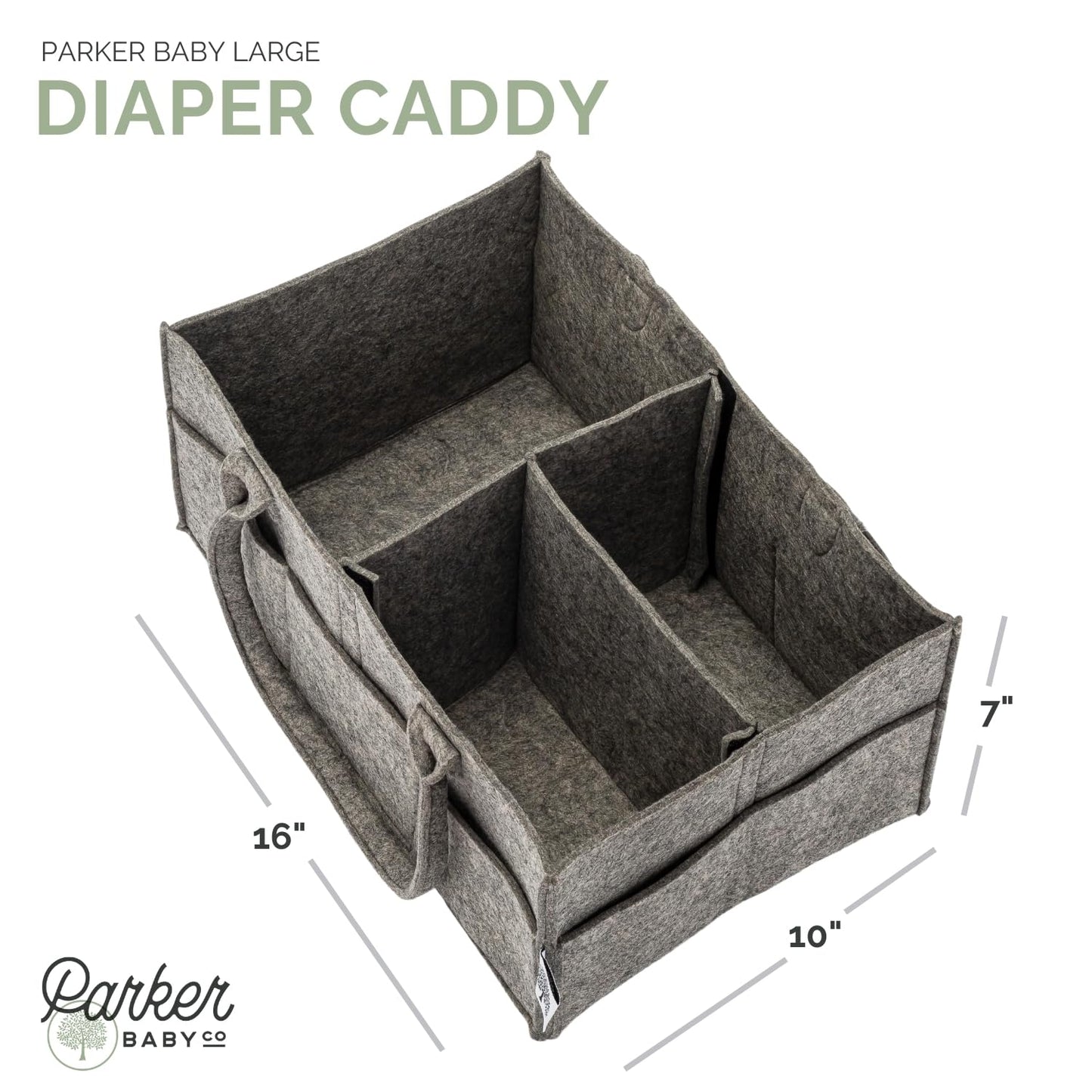 Parker Baby Diaper Caddy - Nursery Storage Bin and Car Organizer for Diapers and Baby Wipes (Oatmeal, Regular)