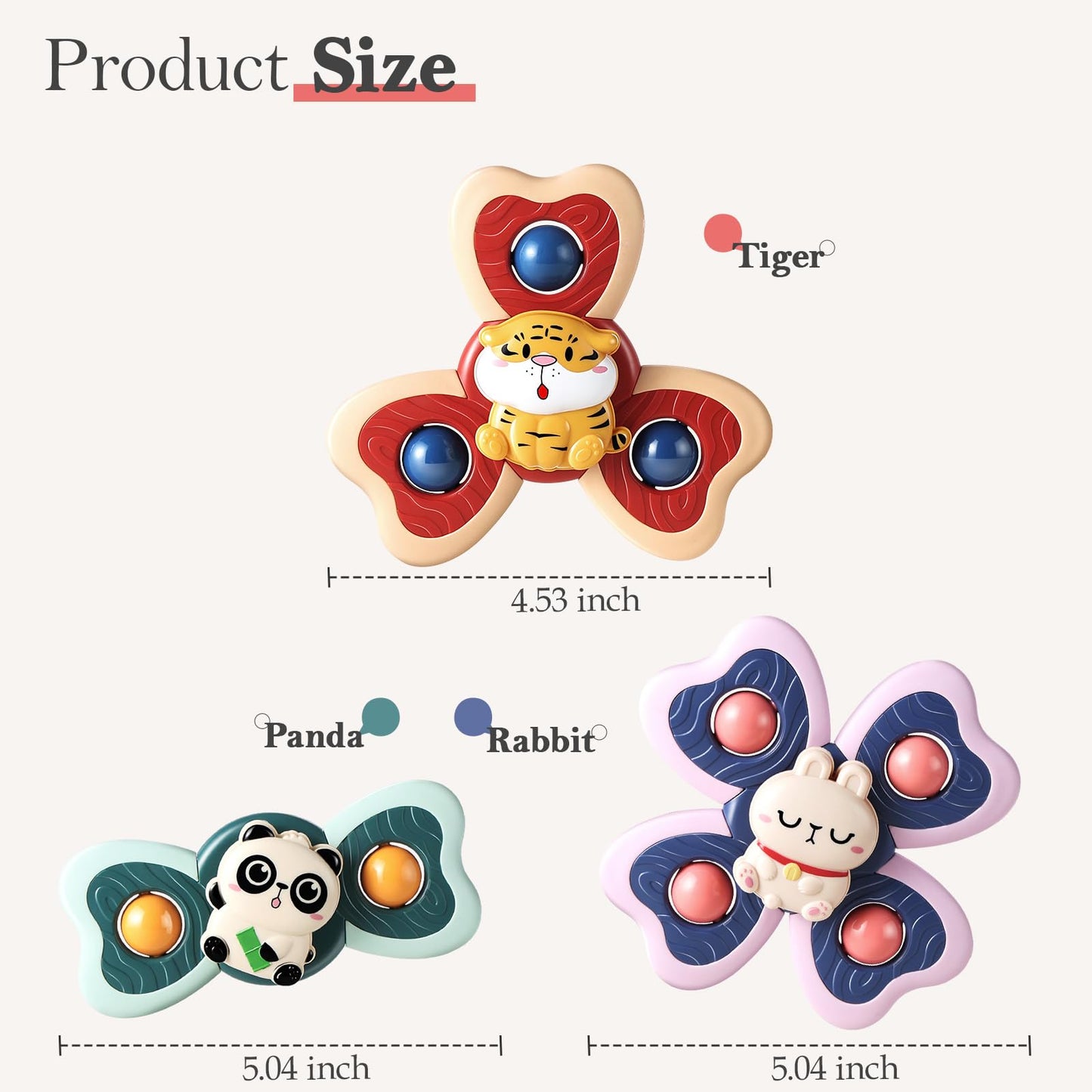 ALASOU 3PCS Suction Cup Spinner Toys for 1 Year Old Boy Girl|Spinning Tops Bath Toys for Kids Ages 1-3|Sensory Toys for Baby 6 12 18 Months Boy Birthday Gift