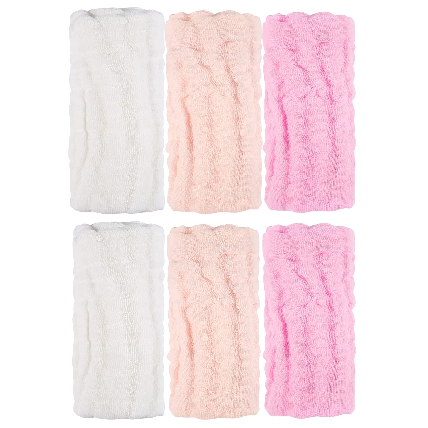 MUKIN Baby Washcloths and Burp Cloths, Soft Absorbent Towels for Newborns, 6 Pack, 12x12 Inches (Pink)