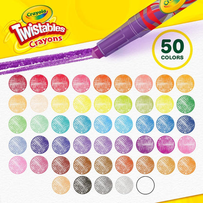 Crayola Mini Twistables Crayons (50ct), Kids Art Supplies for Back to School, Coloring Set, Toddler Crayons for Coloring Books