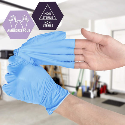 MED PRIDE NitriPride Nitrile-Vinyl Blend Exam Gloves, Medium 100 - Powder Free, Latex Free & Rubber Free - Single Use Non-Sterile Protective Gloves for Medical Use, Cooking, Cleaning & More