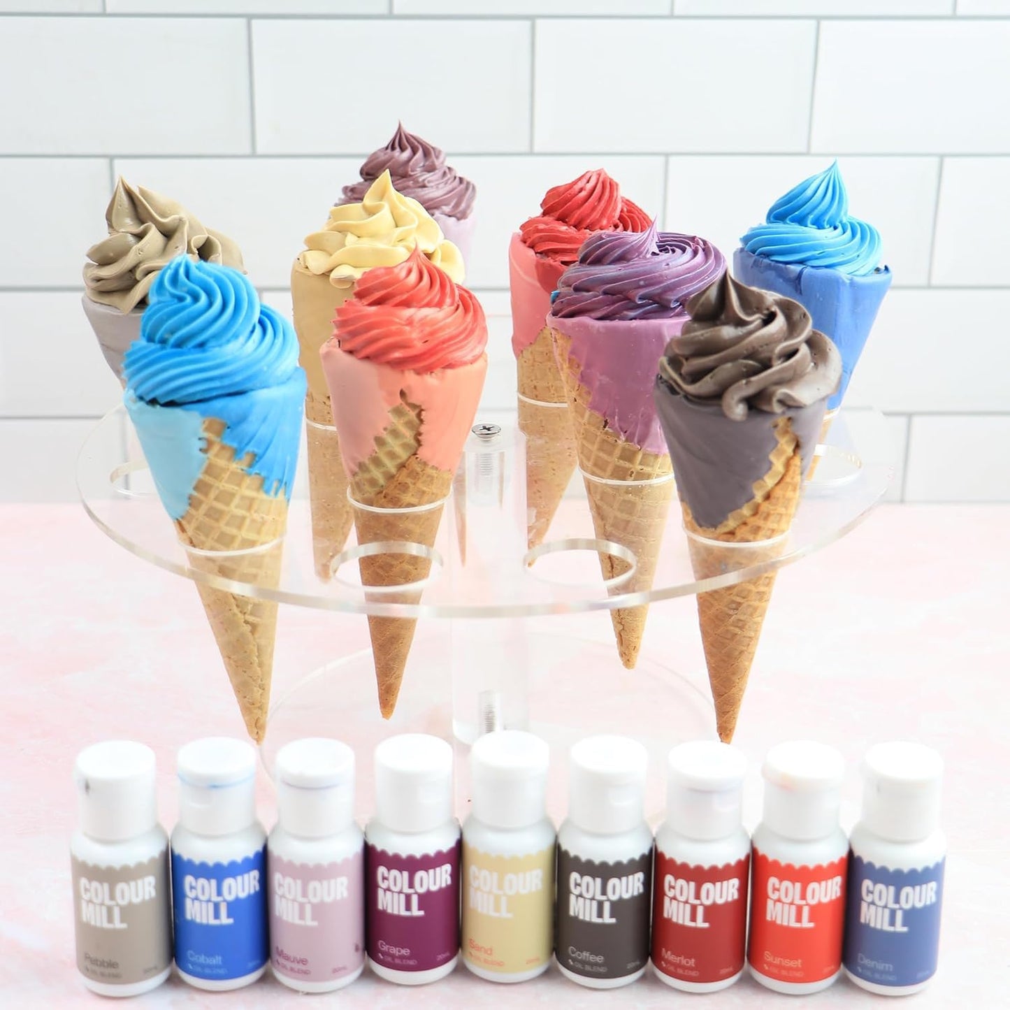 Colour Mill Oil-Based Food Coloring, 20 Milliliters Each of 6 Colors: Baby Blue, Navy, Royal, Sky Blue, Teal and Tiffany