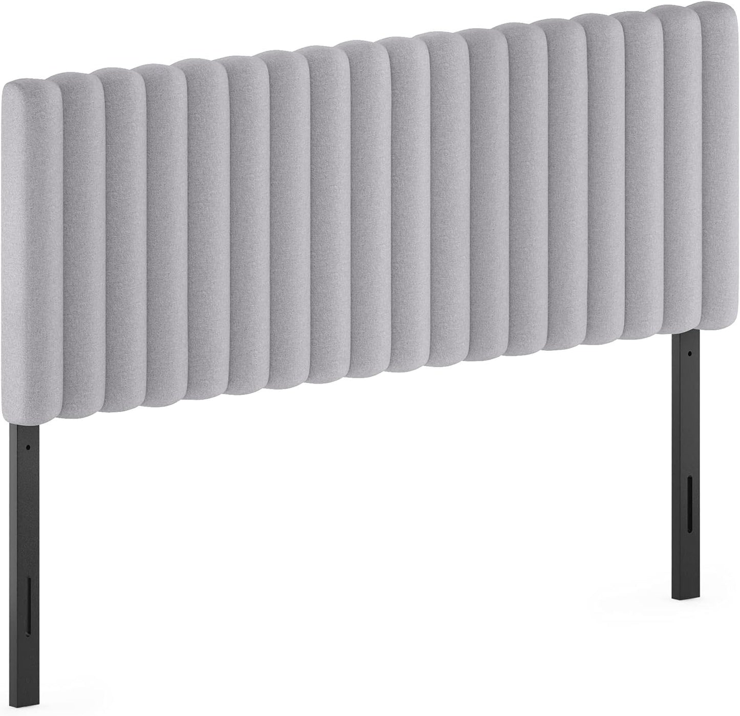 Furinno Roanne Upholstered Tufted Headboard, Queen, Glacier