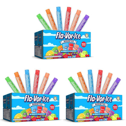 Fla-Vor-Ice Popsicle Variety Pack of 1.5 Oz Freezer Bars, Assorted Flavors, 100 Count